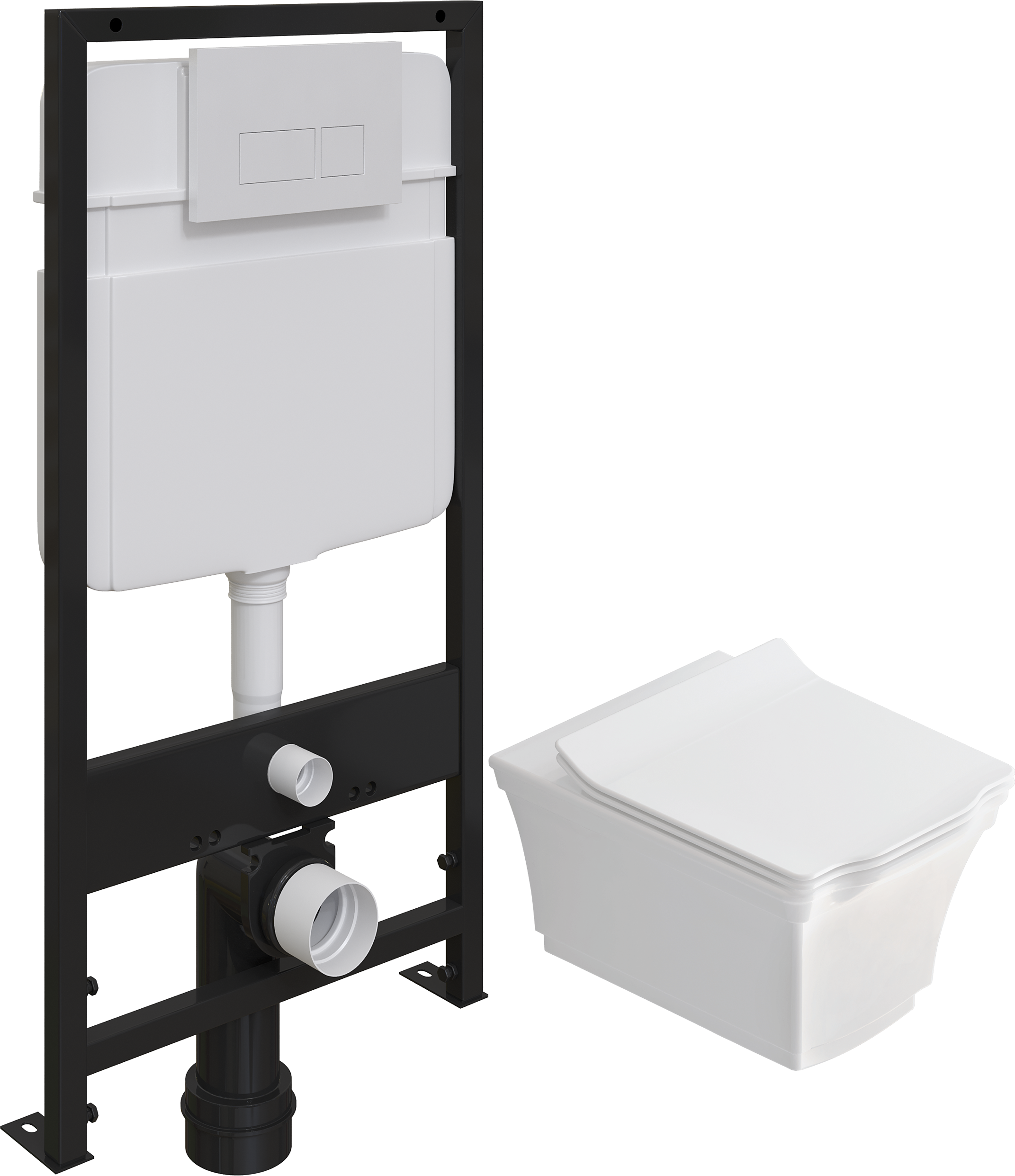 Комплект Унитаз подвесной STWORKI Хадстен SETK3304-0616-001-1-6000 с микролифтом + Система инсталляции для унитазов EWRIKA ProLT 0026-2020 с белой кнопкой смыва 0042 560160 - 0