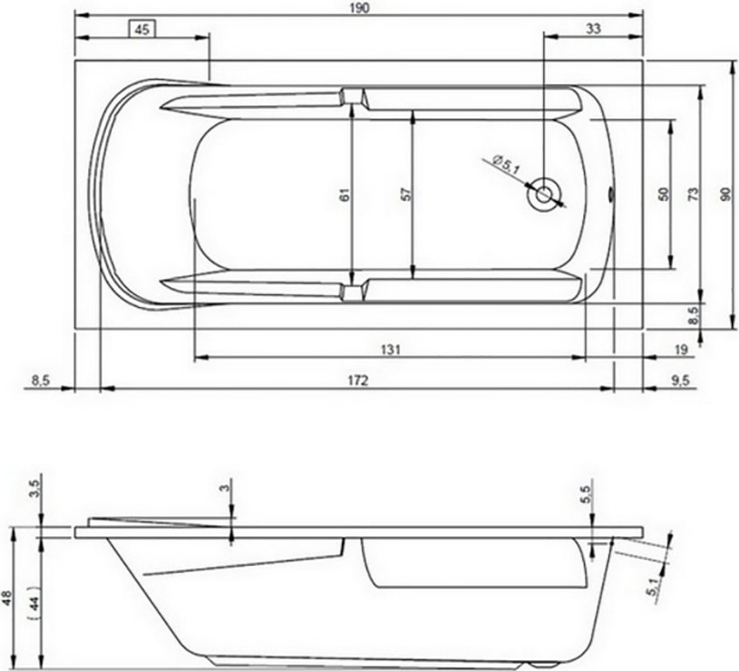 Акриловая ванна Riho Future XL 190 B075001005 - 3