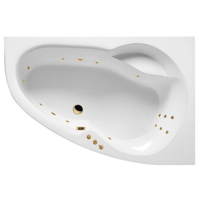 Ванна акриловая Excellent Newa Smart R 160х95 с гидромассажем белый - золото WAEX.NEP16.SMART.GL - 0