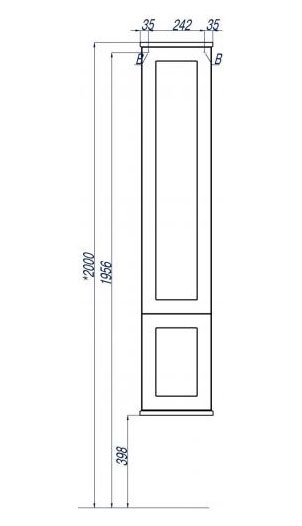 Шкаф-пенал подвесной Aquaton Леон 31 бежевый с бельевой корзиной 1A186503LBPR0 - 4