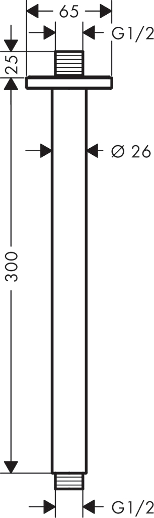 Кронштейн для верхнего душа Hansgrohe Vernis Shape 26407000 хром - 1