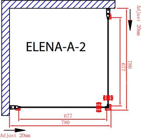Душевой уголок Cezares Elena 80х80 хром стекло рифленое ELENA-W-A-2-80-P-Cr - 4