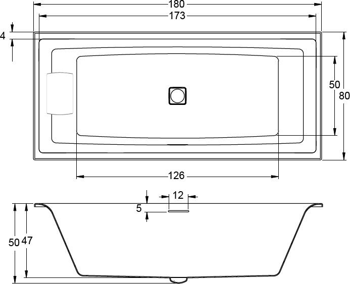 Акриловая ванна Riho Still Square 180x80 подголовник слева B099004005 - 10