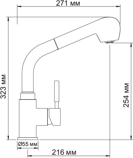 Смеситель Wasserkraft Main 4166 для кухонной мойки - 5
