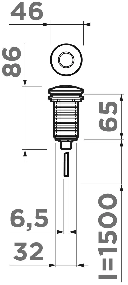 Пневматическая кнопка для измельчителя Omoikiri графит  4996049 - 2
