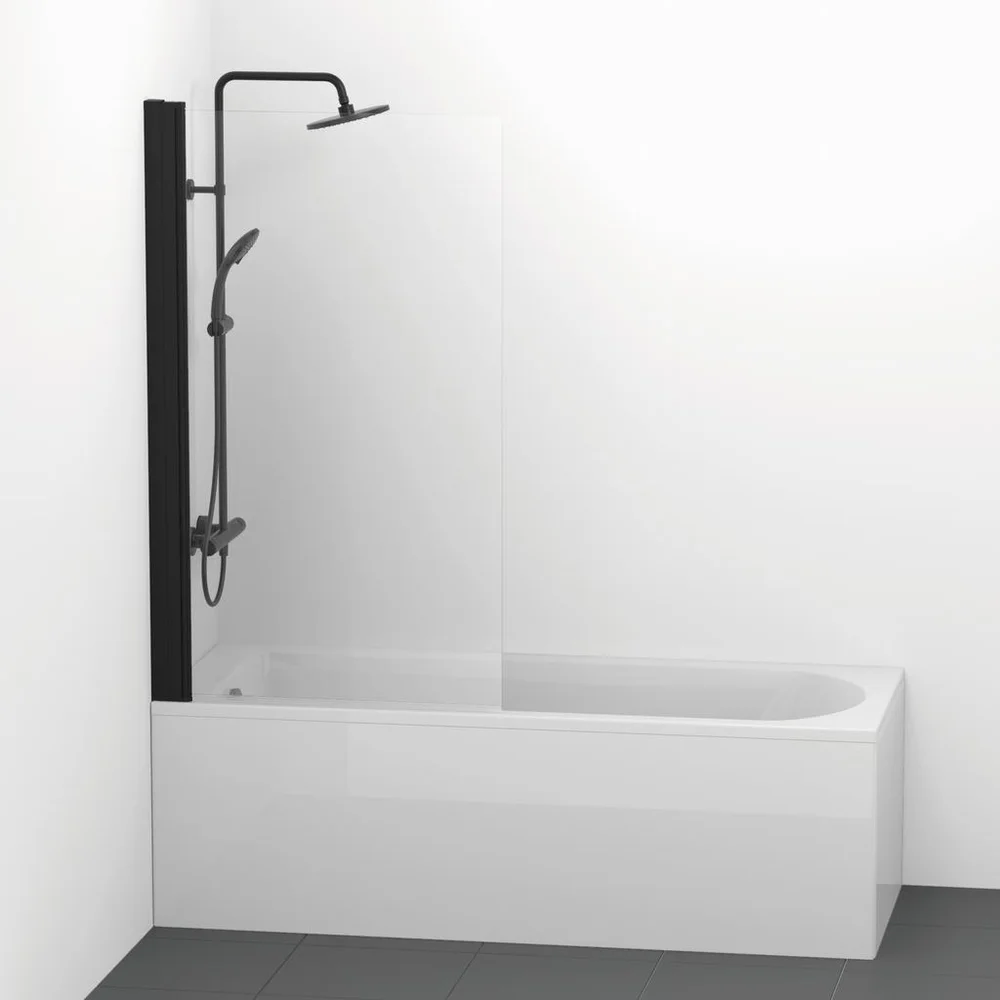 Шторка на ванну Ideal Standard Connect 2 80x140 профиль черный стекло прозрачное T9923V3 - 3