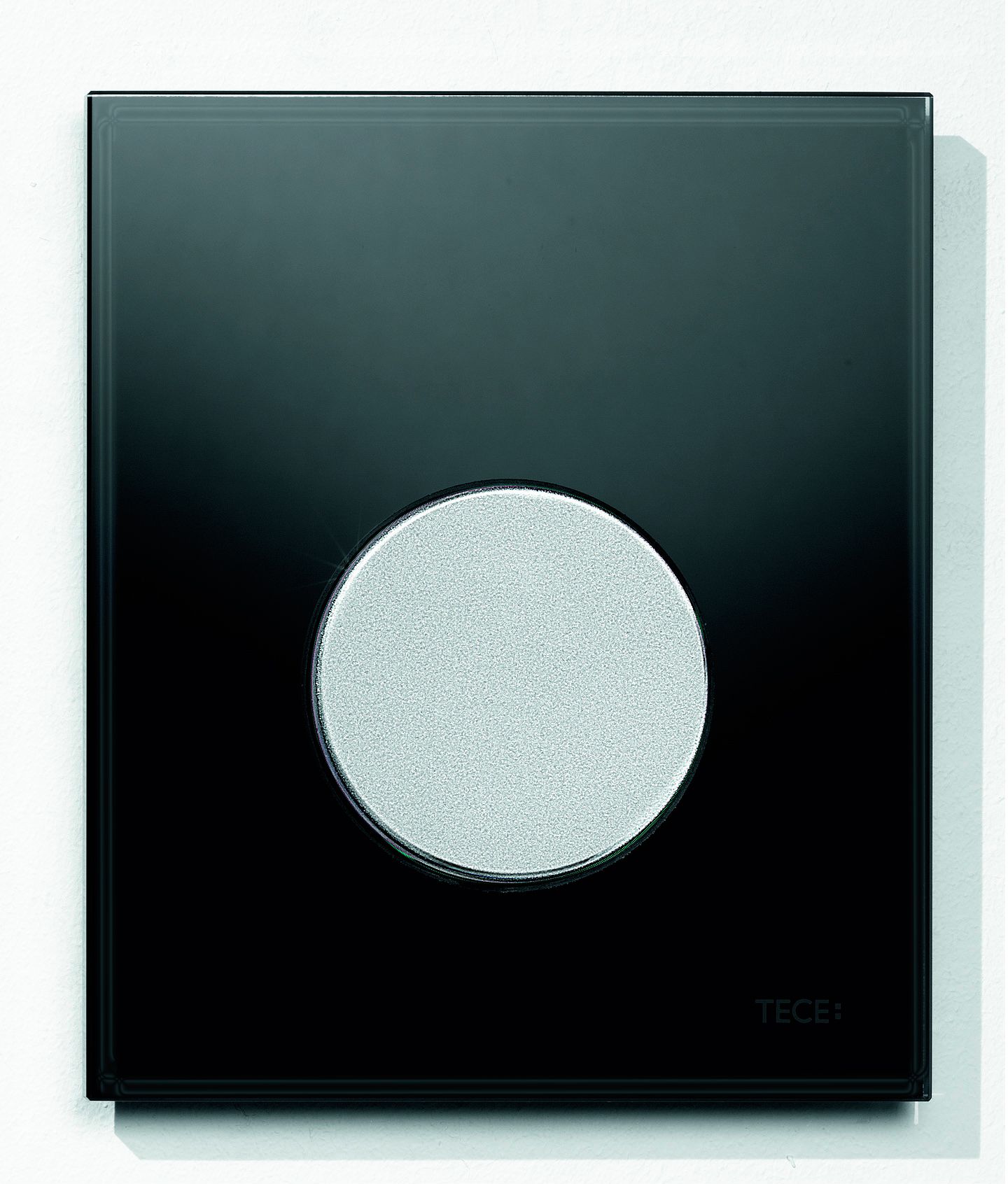 Кнопка смыва TECE Loop Urinal 9242655 черное стекло, кнопка хром матовый - 1