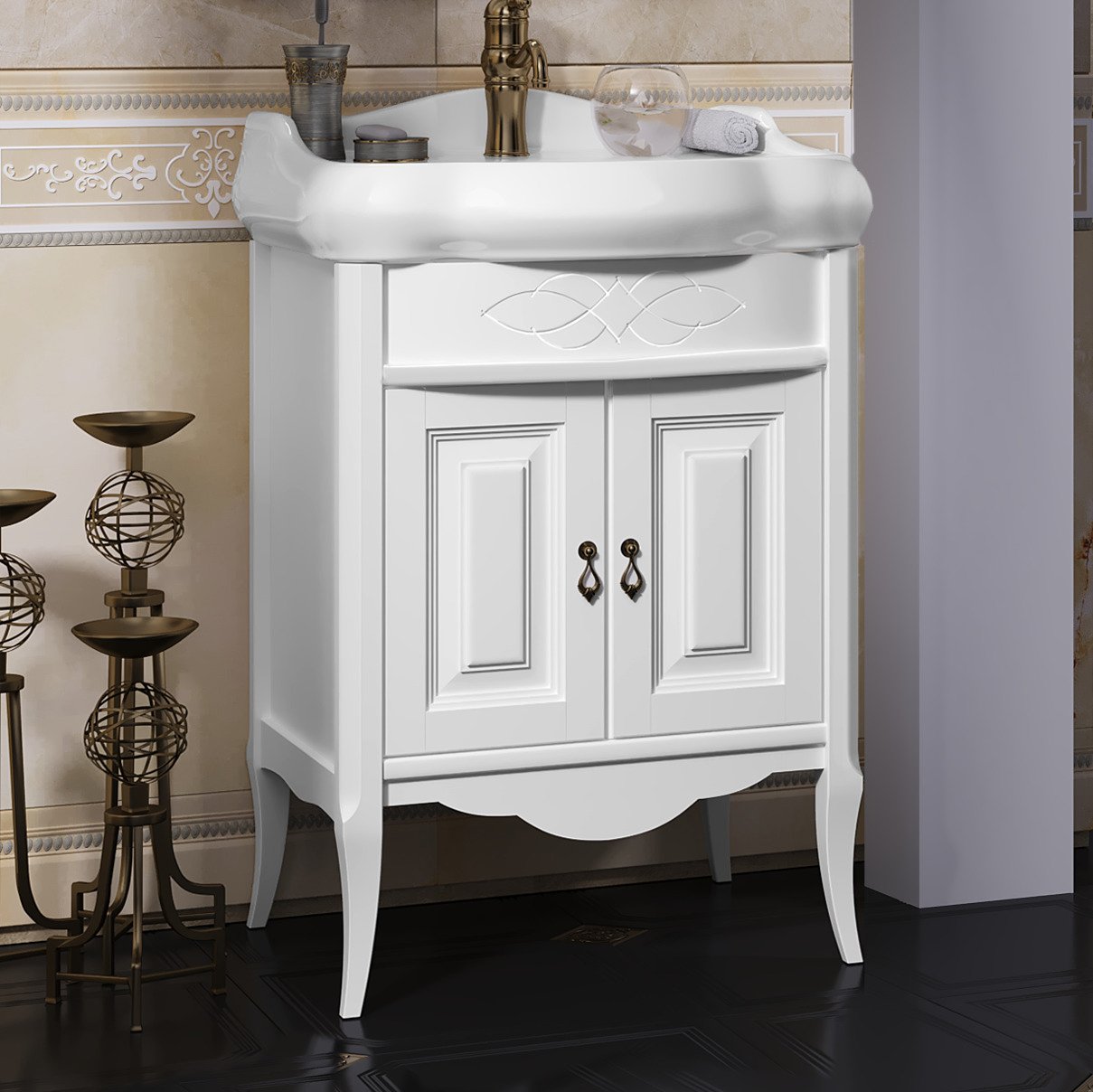 Мебель для ванной Opadiris Лоренцо 60 белая матовая - 6