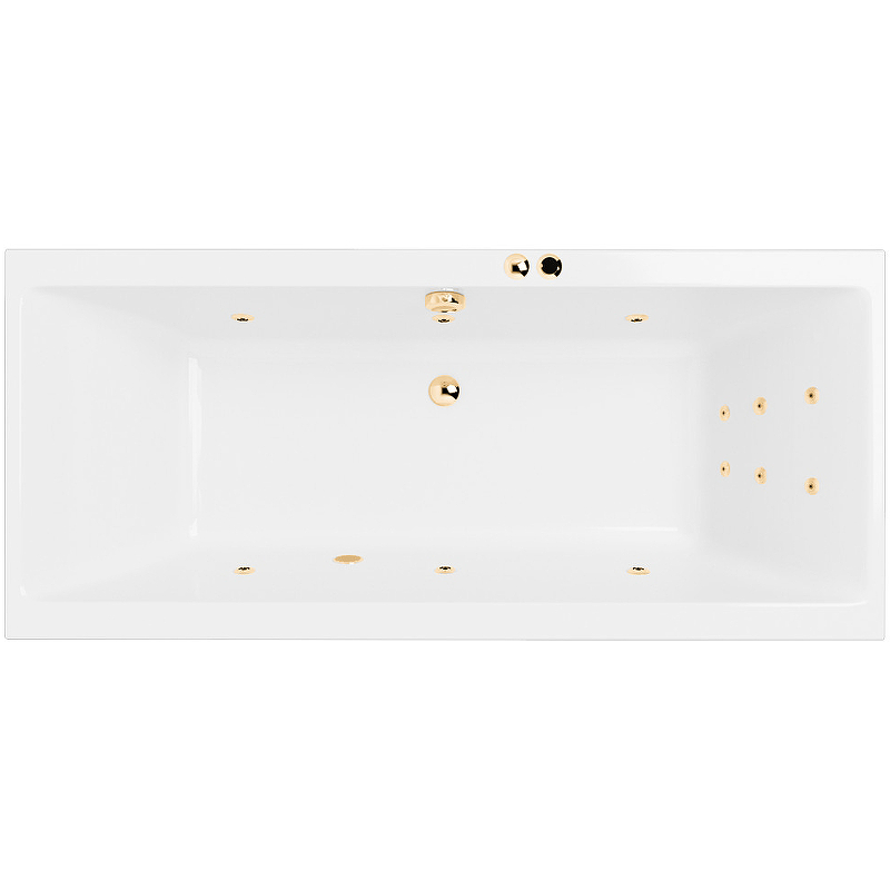Акриловая ванна Excellent Pryzmat Slim 170x75 белая золото с гидромассажем WAEX.PRY17S.LINE.GL - 0