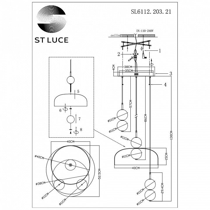 Подвесной светильник ST-Luce Ode SL6112.203.21 - 4