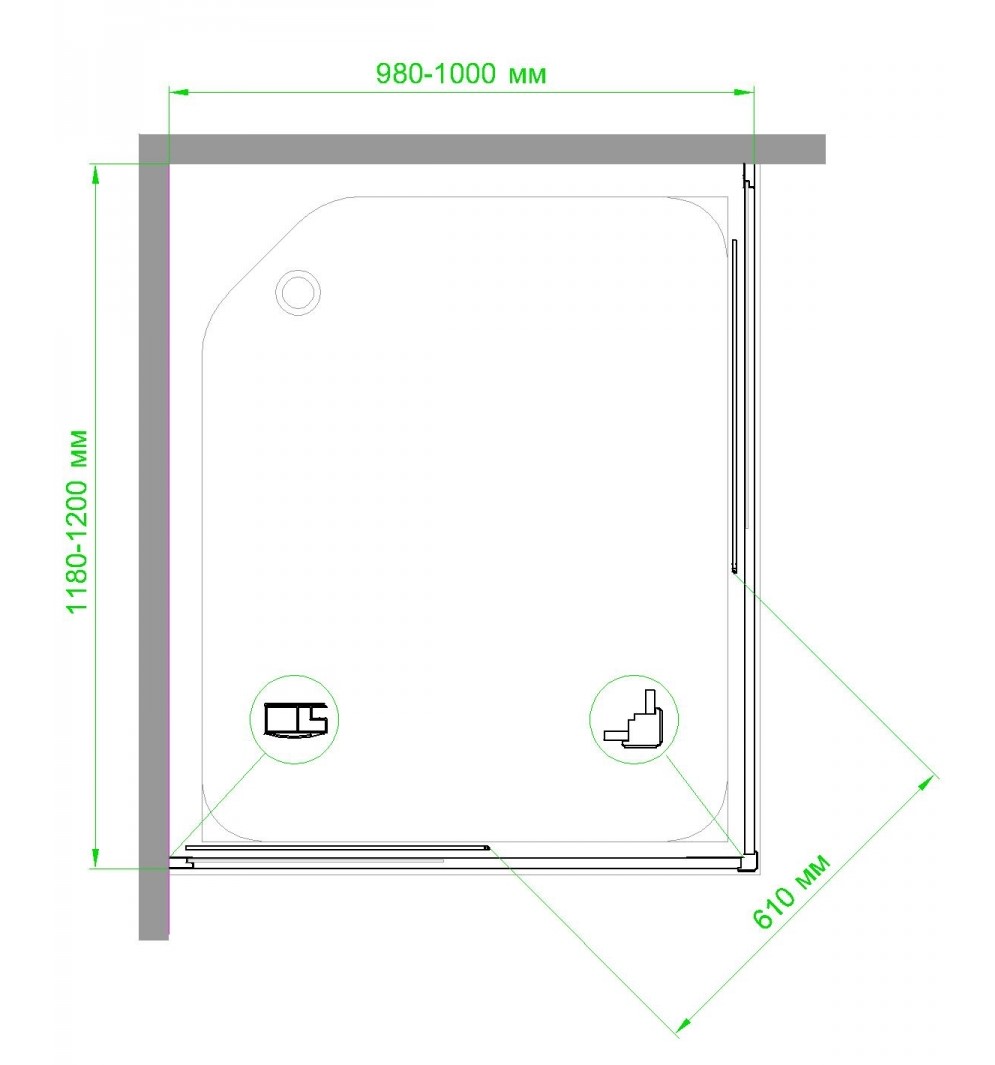 Душевой уголок Royal Bath HPD 100х120 профиль белый стекло прозрачное RB1210HPD-T - 4