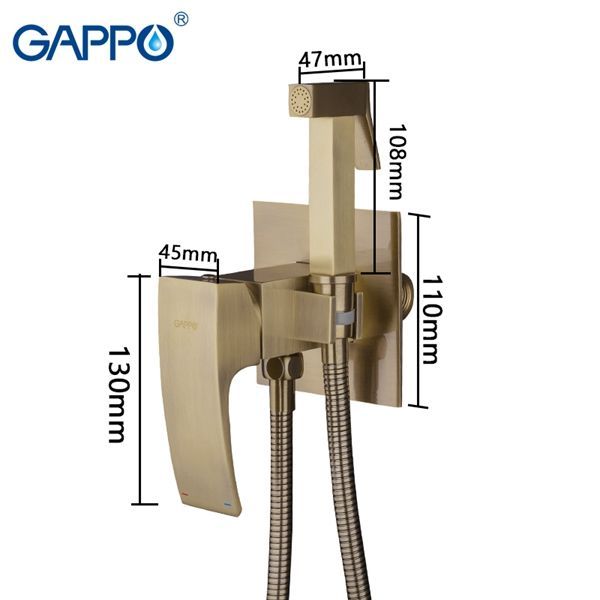 Смеситель с гигиеническим душем Gappo Jacob G7207-4 - 8