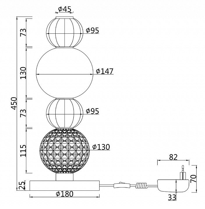 Настольная лампа Maytoni Collar MOD301TL-L18CH3K - 1