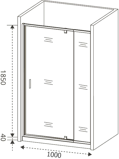 Душевая дверь в нишу Good Door Orion WTW-PD-100-G-CH ОР00017 - 4