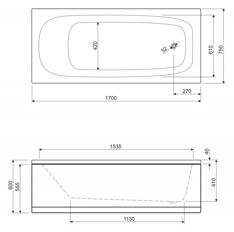 Передняя панель для акриловой ванны ECO-120-SCR - 8