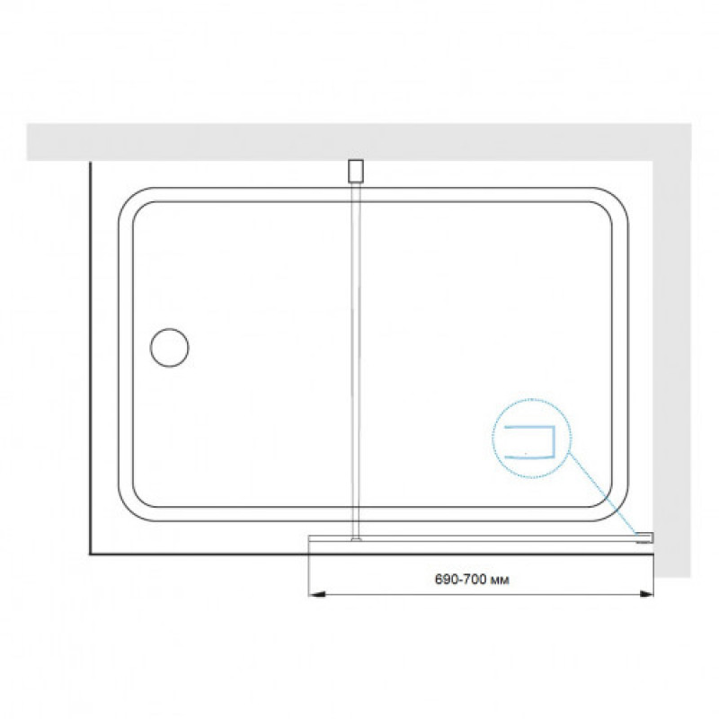 Шторка на ванну RGW Screens SC-050B 70x150 профиль черный стекло прозрачное 351105007-14 - 3