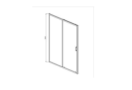 AQ ARI RA 10020BL Душевая дверь двухэлементная, раздвижная1000x2000 профиль черный, стекло прозрачное - 4