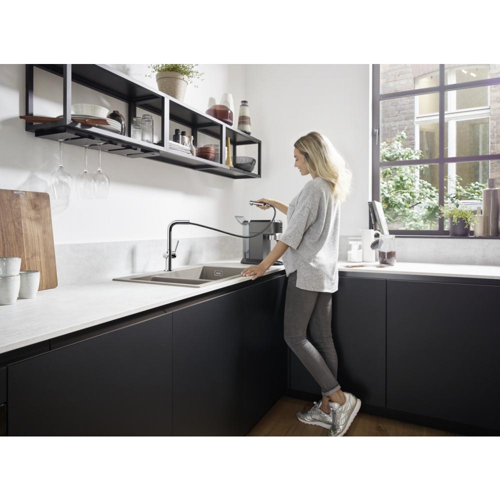 Кухонный смеситель однорычажный, 270, с вытяжным изливом, 1jet Hansgrohe 72808000 - 1
