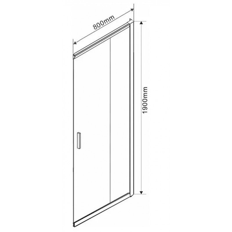 Душевая дверь Vincea Garda 80 черная стекло прозрачное VHC-1G800CLB - 1