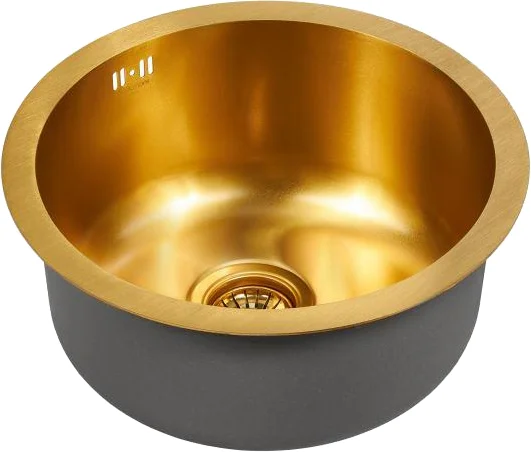 Мойка кухонная Paulmark Werra 46 брашированное золото PM404646-BG - 1