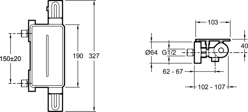 Смеситель для душа Jacob Delafon Metro термостатический хром E21767-CP - 1