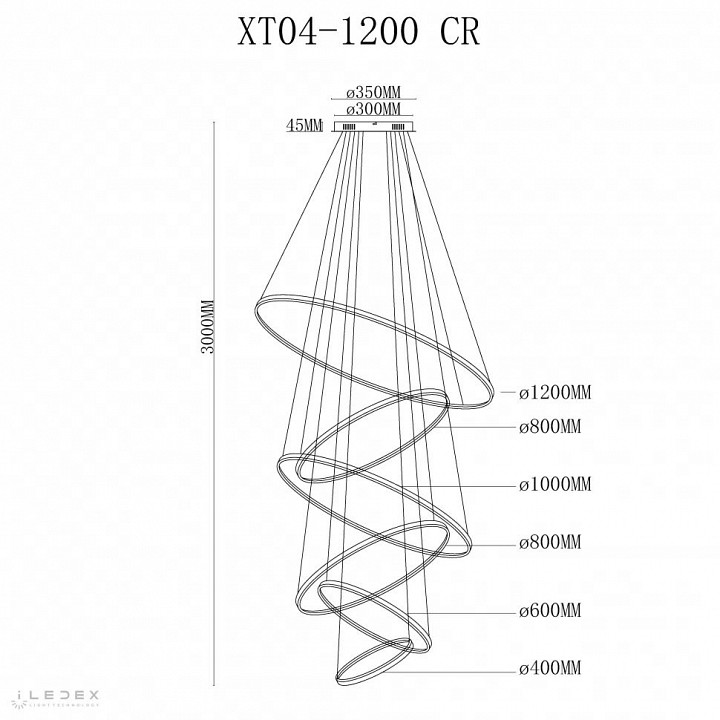 Подвесной светильник iLedex Axis XT04-D1200 CR - 2