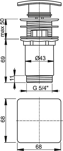 Донный клапан для раковины AlcaPlast A393 - 1