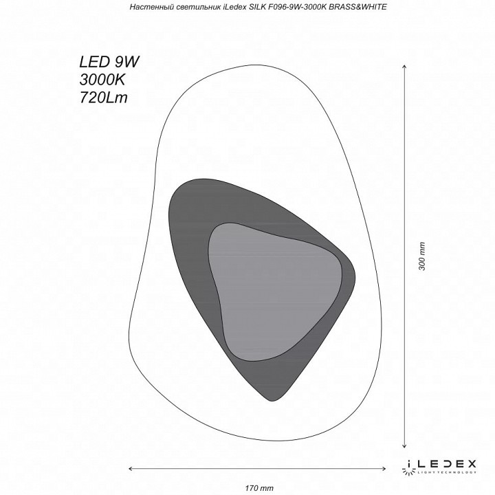 Накладной светильник iLedex Silk F097-9W-3000K BK-WH - 3