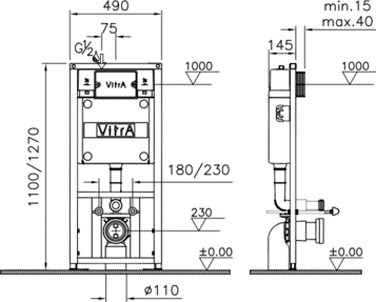 Комплект VitrA S50 9003B003-7201 кнопка хром - 9