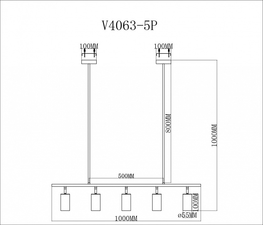 Светильник на штанге Moderli Section V4063-5P - 1
