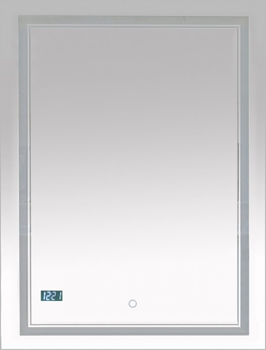 Зеркало Misty Неон 2 LED 60x80, с часами, сенсор на зеркале П-Нео060080-2ПРСЧДВП - 1