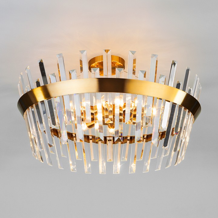Накладной светильник Eurosvet Steccato 10111/8 золотая бронза/прозрачный хрусталь Strotskis - 0