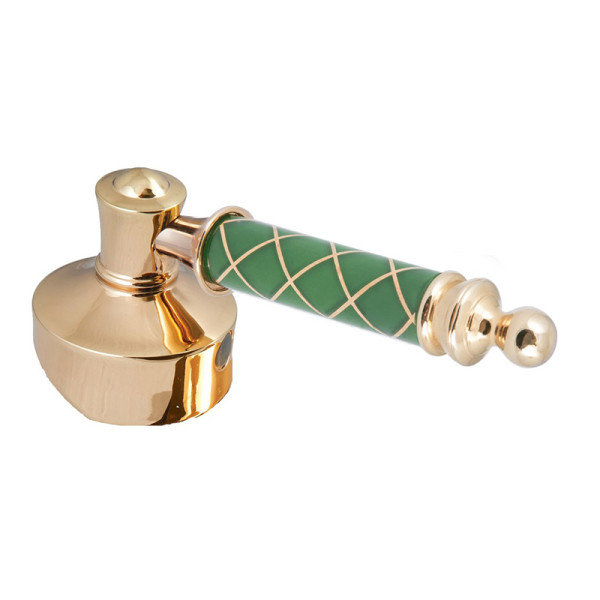 Смеситель для раковины Boheme Vogue золото с зеленой ручкой 211-MR-GR - 1