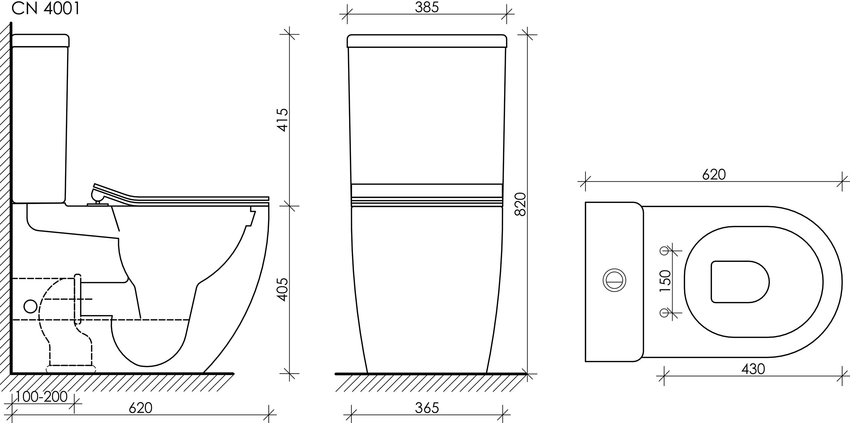 Чаша для унитаза-компакта Ceramica Nova Metropol с крышкой-сиденьем CN4001-B - 3