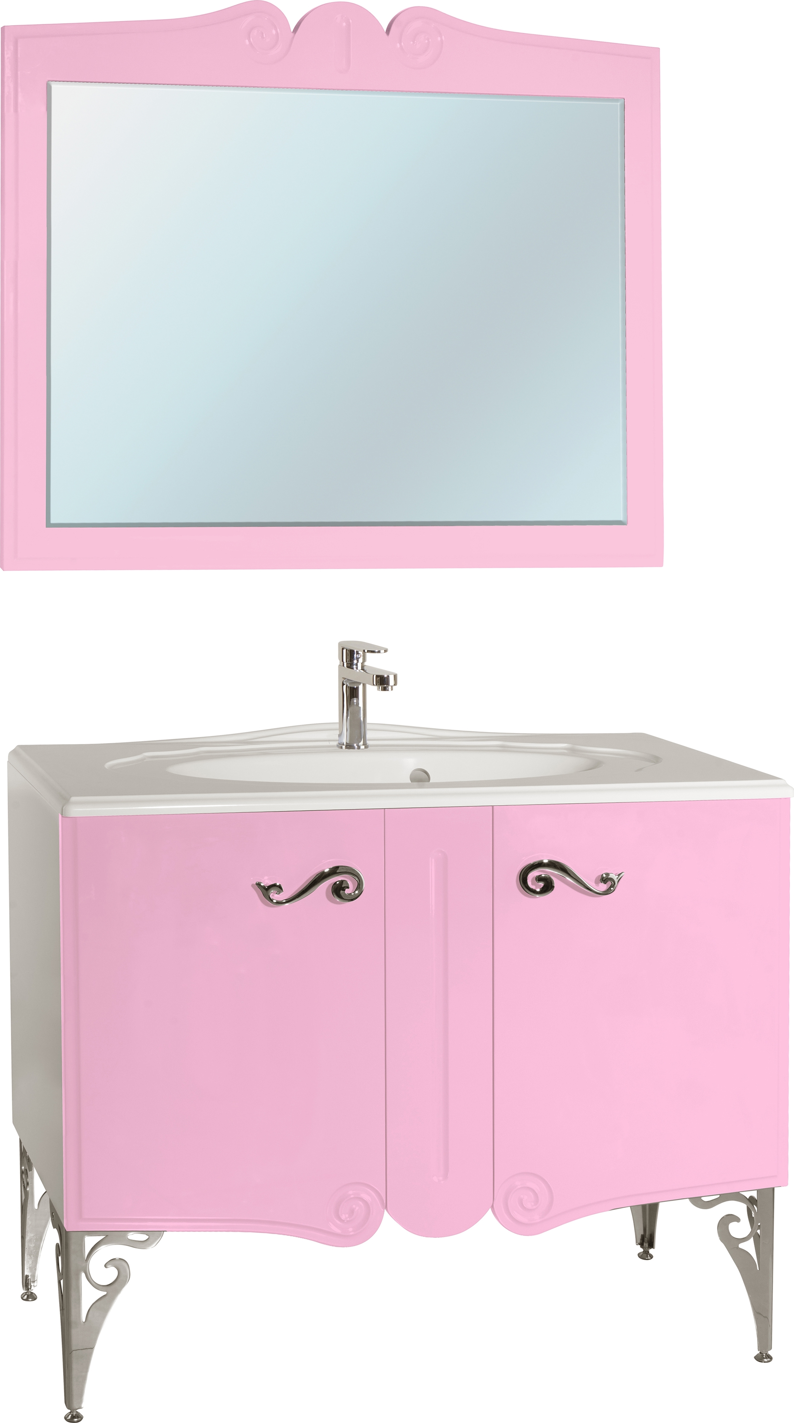Мебель для ванной Bellezza Эстель 100 розовая - 0