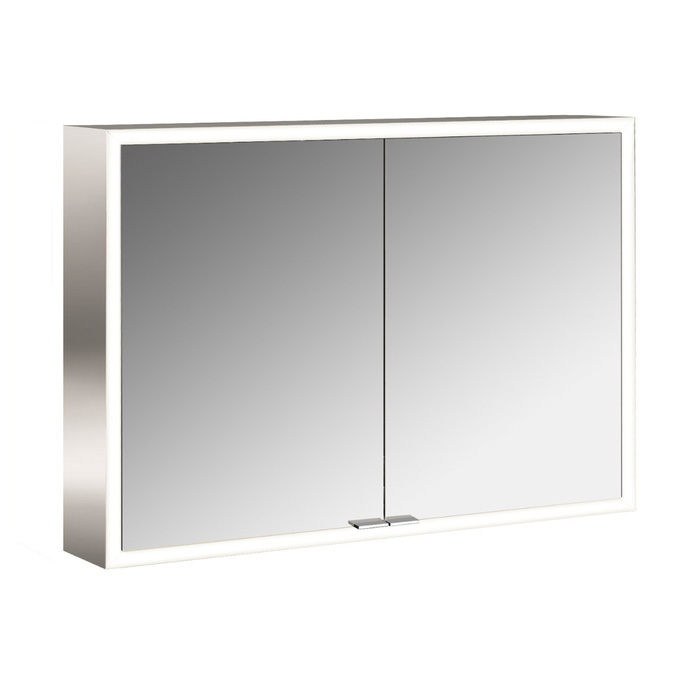 Emco Asis prime Зеркальный шкаф 1000х152хh700мм, навесной, 2 дверки, 2 стекл.полки LED-подсветка сенсорн., розетка, боковые панели зеркало 9497 060 83 - 0
