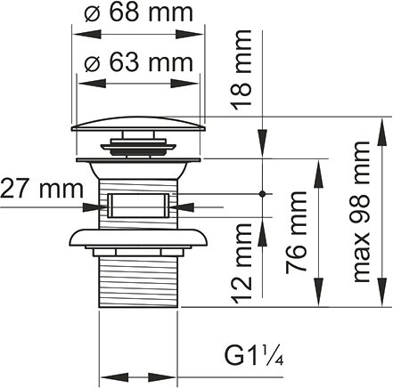 Донный клапан для раковины Wasserkraft Mindel A153 - 1