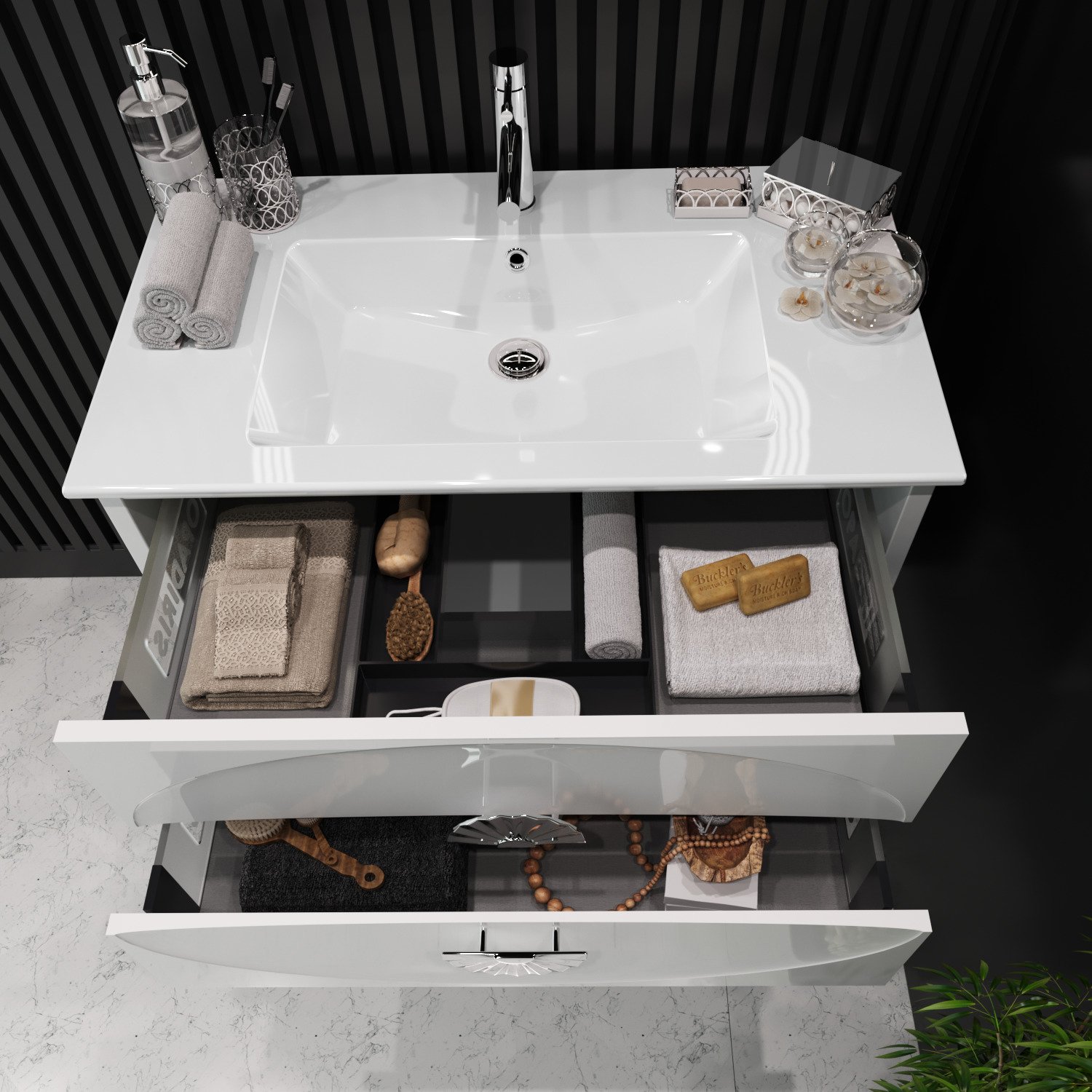 Мебель для ванной Opadiris Ибица 90 подвесная, фурнитура хром - 5