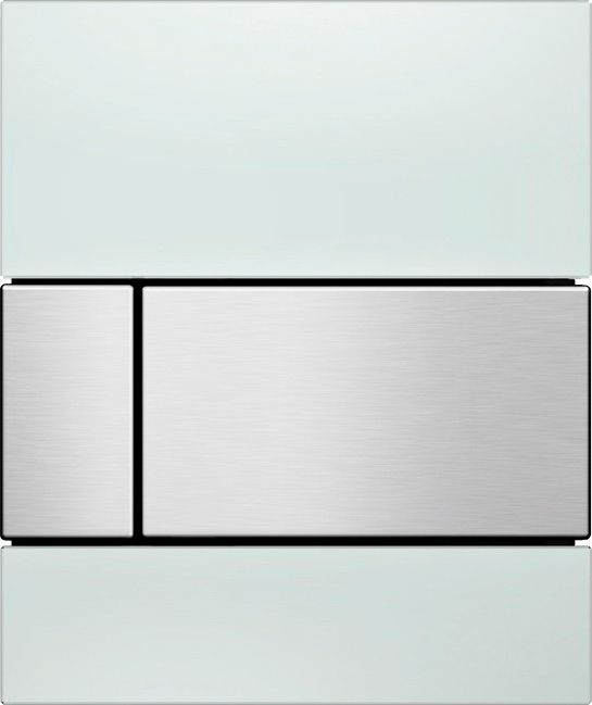Кнопка смыва TECE Square Urinal 9242801 белое стекло, кнопка сатин - 0