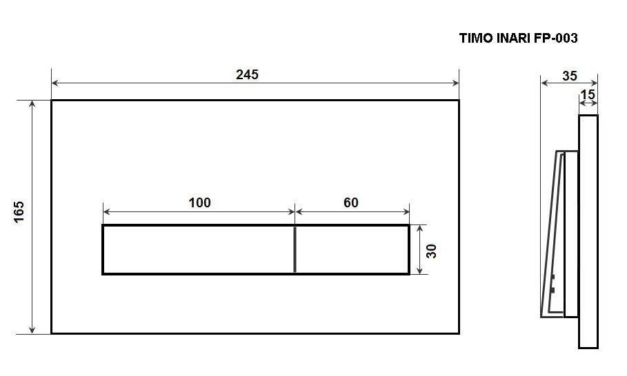 Кнопка смыва TIMO INARI хром  FP-003 - 1