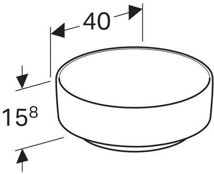 500.768.01.2 VariForm Раковина с установкой на столешницу круглой формы, D=40 см, без отв. под смеситель, без отв. перелива - 4