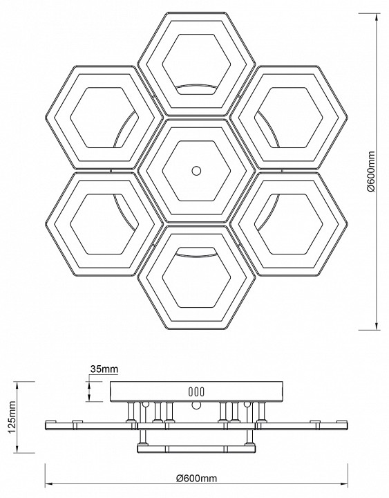 Потолочная люстра Escada Hexagon 10204/7LED - 6