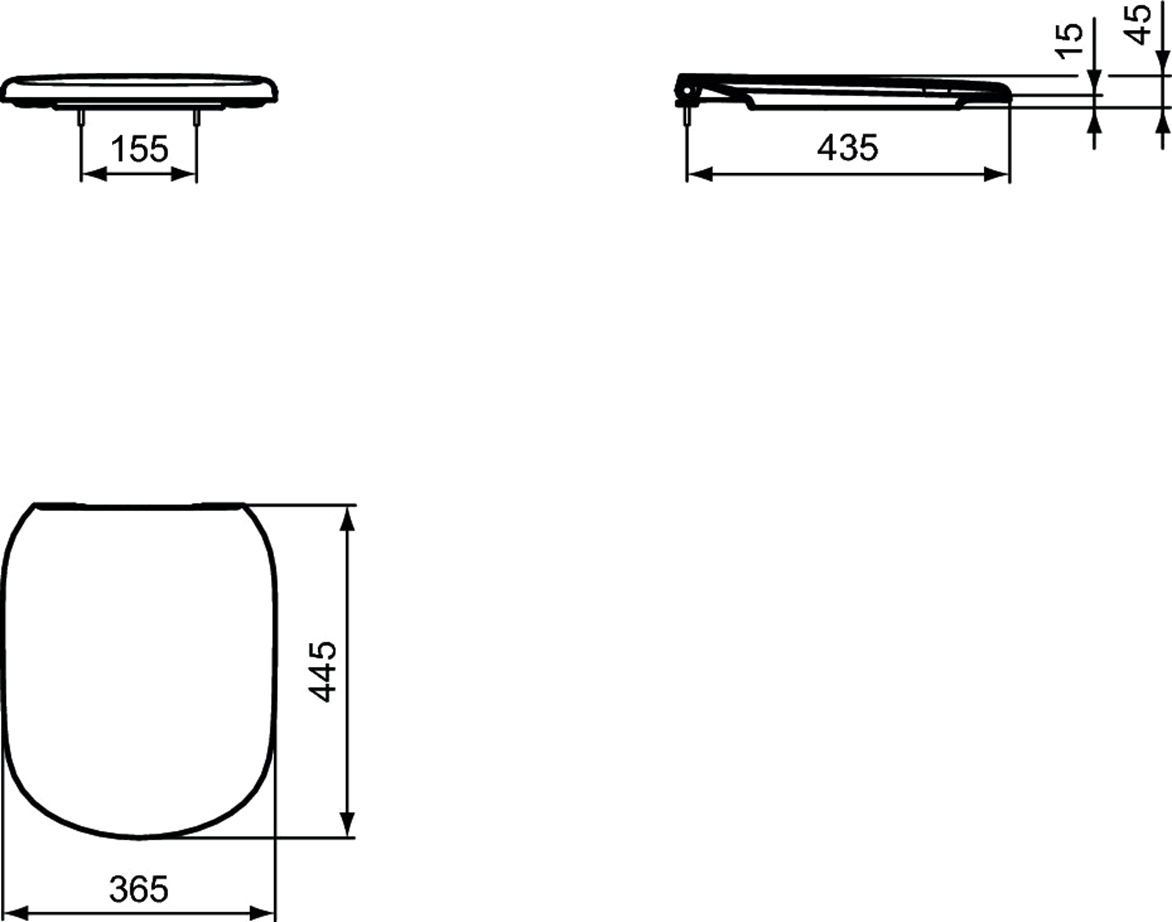 Сиденье для унитаза Ideal Standard Tesi черный, матовый  T3529V3 - 6