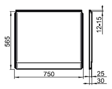 Экран для ванны боковой RAVAK U  CZ00130A00 - 1