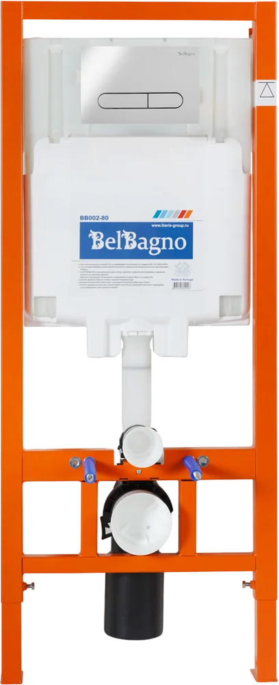 Комплект унитаза с инсталляцией BelBagno Sfera-R с сиденьем микролифт и кнопкой смыва хром глянцевый BB046CHR/BB2111SC/BB002-80/BB005-PR-CHROME - 1