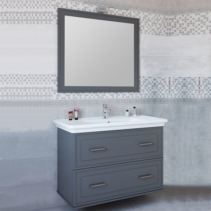 Мебель для ванной Sanflor Модена 105 подвесная, серая - 0