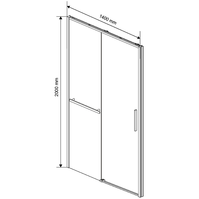 Душевая дверь Vincea Slim Soft 140 хром стекло прозрачное VDS-1SS140CL - 1