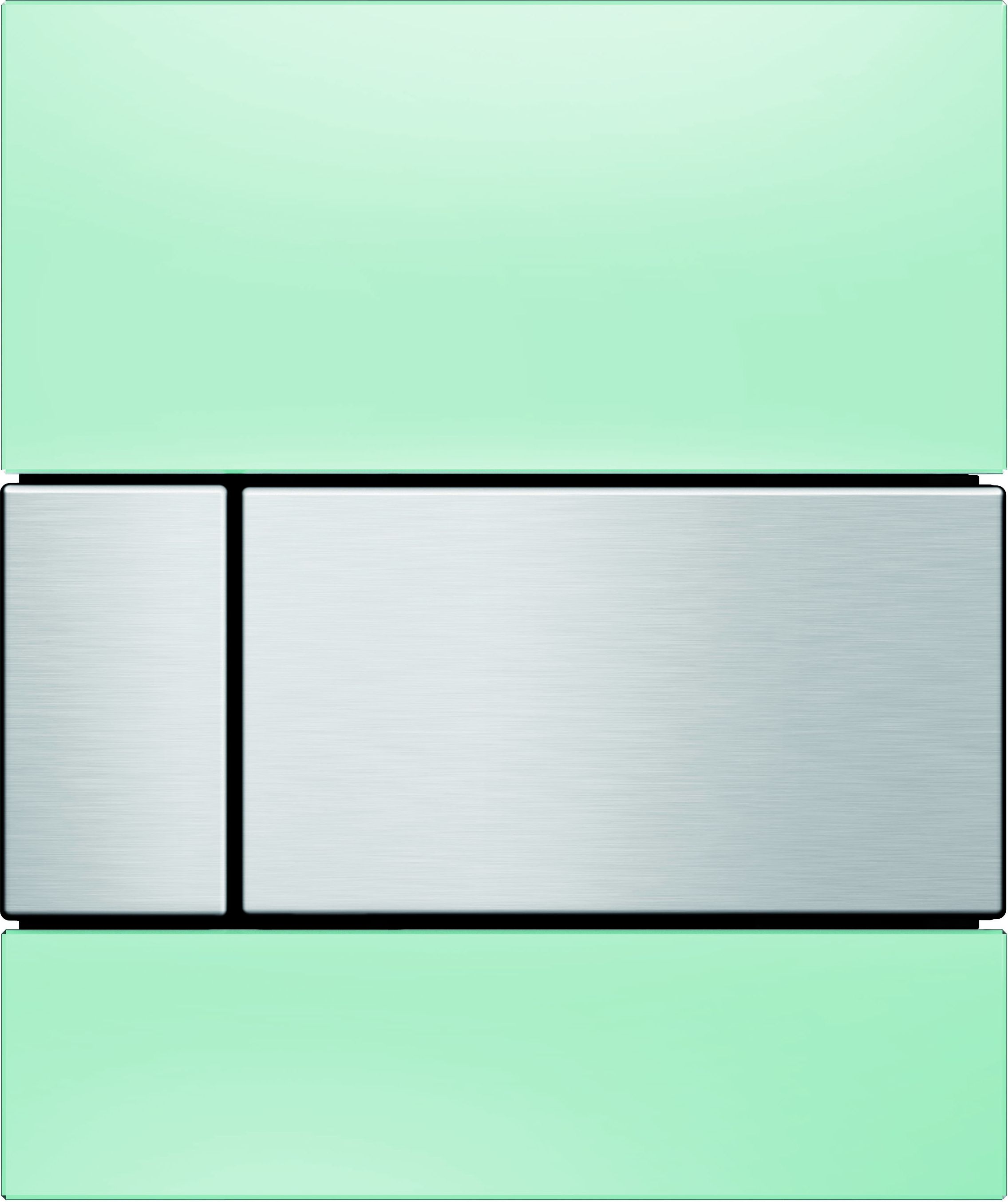 Кнопка смыва TECE Square Urinal 9242804 зеленое стекло, кнопка сатин - 0