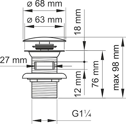 Донный клапан для раковины Wasserkraft a046 - 1