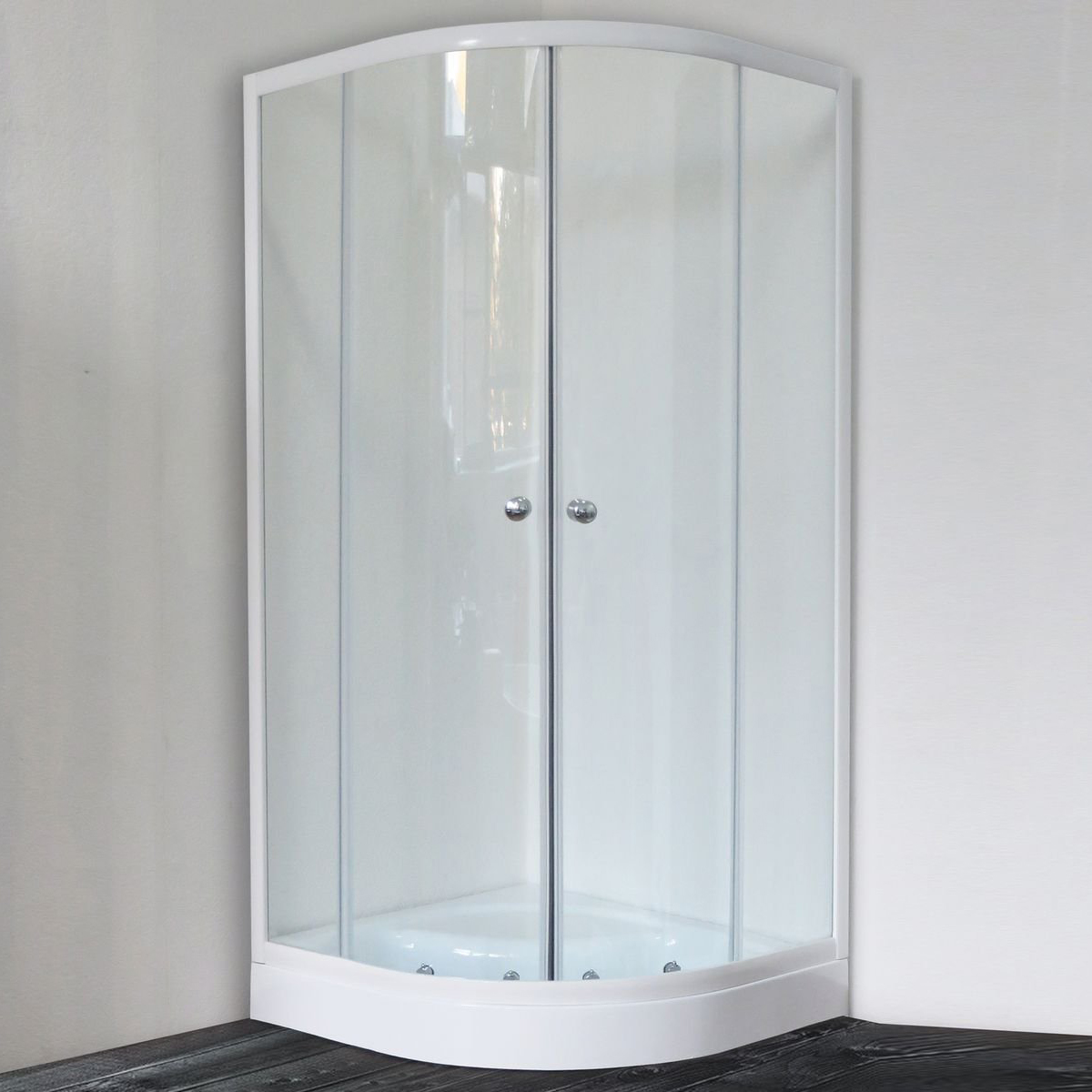 Душевой уголок Royal Bath HKD 100х100 профиль белый стекло прозрачное RB100HKD-T - 0
